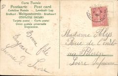 Vintage Postcard Fantasy Flowers Clover Heart