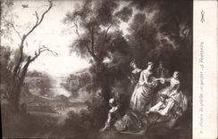 CPA Chasse Paris Musee du Louvre Lancret Le printemps 