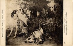 CPA Chasse Desportes Chiens gardant du gibier 