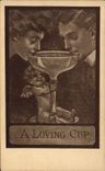 Vintage Postcard Fantasy Illustrator A loving cup Angel