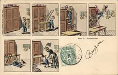 Vintage Postcard Fantasy Illustrator Greediness Child