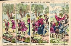 Vintage Postcard Fantaisie Illustrator Much of noise for nothing Fishes