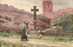 Vintage Postcard Fantasy Illustrator Garden Beautiful Brittany Landscapes