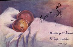 Vintage Postcard Fantasy Illustrator Miaulet Pumpkins