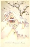 Vintage Postcard Good Fantasy Illustrator Children and happy year