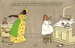 Vintage Postcard Fantasy Illustrator Hydrotherapy