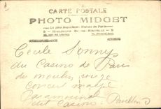 Postal Cecile Sonnys del Casino de París del Molino - Rojo