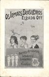 Vintage Postcard Pierrots acrobataas Os Irmaos Brasileiros Elrado Ott