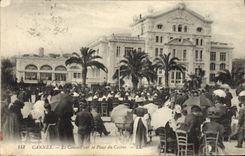 Vintage Postcard Cannes Kiosk the concert on the Place of the casino