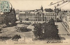Vintage Postcard Kiosque Caen Places Republic