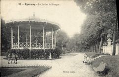 Vintage Postcard Epernay Jard and the Kiosk