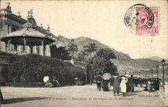 Vintage Postcard Monte Carlo Am in hiding and Kiosk of the music