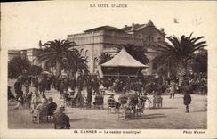 Vintage Postcard Cannes Kiosk the municipal casino