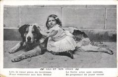 CPA Chien Chiens Enfant Lili et son chien 