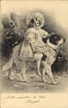 CPA Chien Chiens Enfant 