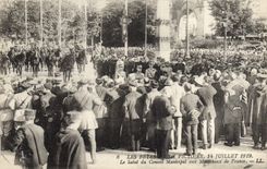 Vintage Postcard Militaria festivals of the Victoire July 14th, 1919 the safety of the Town council to the Marshals of France