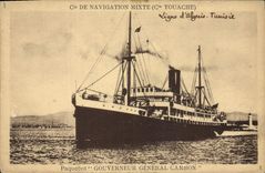 Vintage Postcard Boat Steamer General governor Cambon Co Touache