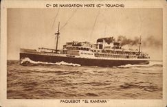 CPA Bateau Paquebot El Kantara Cie de Navigation Mixte Cie Touache