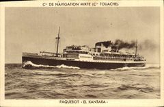 CPA Bateau Paquebot El Kantara Cie de Navigation Mixte Cie Touache