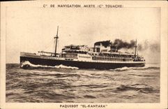 CPA Bateau Paquebot El Kantara Cie de Navigation Mixte Cie Touache