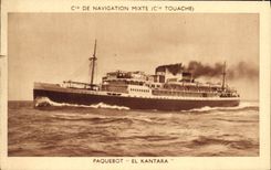 CPA Bateau Paquebot El Kantara Cie de Navigation Mixte Cie Touache