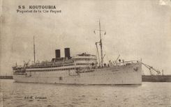 Vintage Postcard Boat Steamer SS Koutoubia Co Package