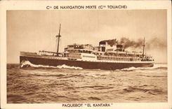 CPA Bateau Paquebot El Kantara Cie de Navigation Mixte Cie Touache