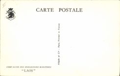 Vintage Postcard Boat Steamer Company of the Laos Transport