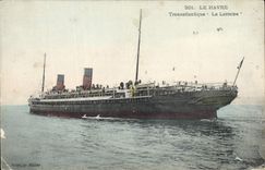 Vintage Postcard Boat Steamer Le Havre the Deck chair Lorraine