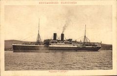 Vintage Postcard Boat Steamer Lotus Shipping company