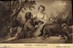 CPA Paris Musee du Louvre Boucher La bergere aux fleurs 