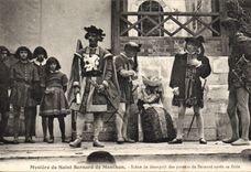 Postal Misterio de San Bernardo de Menthon Escena de desesperación de los padres de Bernard después de su fuga