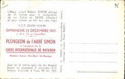 CPM Abbe volant Robert simon Eglise de Saone Plongeon de l'Abbe Simon 