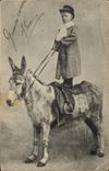 CPA Artiste Cheval Ane Mule 
