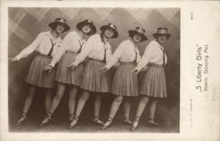 Vintage Postcards 5 Liberty Girls Intern Act Dance hall