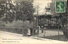 Vintage Postcard Kiosk of the garden of the rock Troyes Child