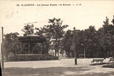 Vintage Postcard Kiosk the Champs Elysées St Quentin