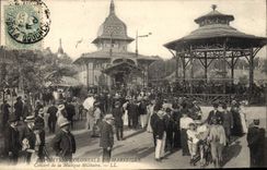 Vintage Postcard Kiosk Concert of the military music Marseilles colonial Exposure