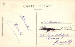 Vintage Postcard Kiosk Cannes municipal Casino during the music