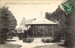 Vintage Postcard Kiosk of the music to the Mayenne castle