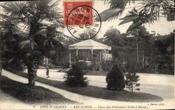 Vintage Postcard Kiosque Arcachon Places Palm trees Town of winter