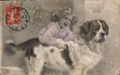 CPA Chien Chiens Enfants 