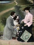 CPA Chien Chiens Femme 
