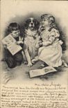 CPA Chien Chiens Enfants 
