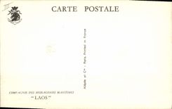 Vintage Postcard Boat Steamer Company of the Laos Shipping company