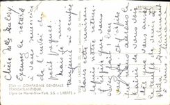 Modern Postcard Boat Steamer General Company Transatlantic Line Le Havre New York SS Liberte