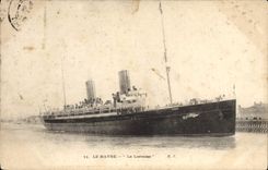 Vintage Postcard Boat Steamer Le Havre Lorraine