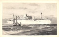 CPA Bateau Paquebot Compagnie des Messageries Maritimes Laos