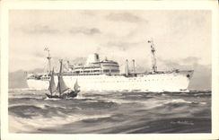 CPA Bateau Paquebot Compagnie des Messageries Maritimes Laos