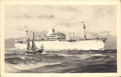 CPA Bateau Paquebot Compagnie des Messageries Maritimes Laos